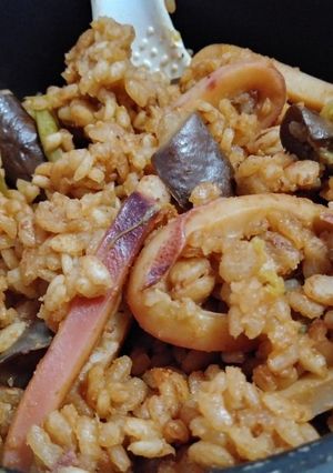 なすびピーマン海鮮ピラフ(簡単)炊飯器-レシピのメイン写真