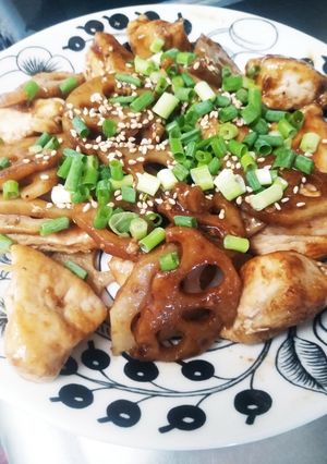 簡単に♪鶏むね肉とれんこんの照り焼き♪-レシピのメイン写真