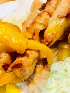 イモとパプリカの肉巻きしょうがポン酢炒め-レシピのメイン写真