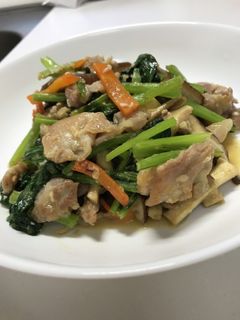 ご飯が進む♡豚肉と小松菜の味噌炒め♡-レシピのメイン写真