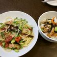 アンチョビパスタとひじきご飯