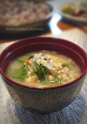 菜っ葉のお味噌汁-レシピのメイン写真