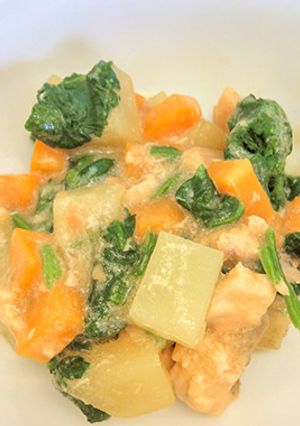 【離乳食完了期】鮭と野菜の洋風みそ煮-レシピのメイン写真