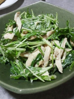 簡単★旨い!鶏ササミと水菜のワサビマヨ-レシピのメイン写真