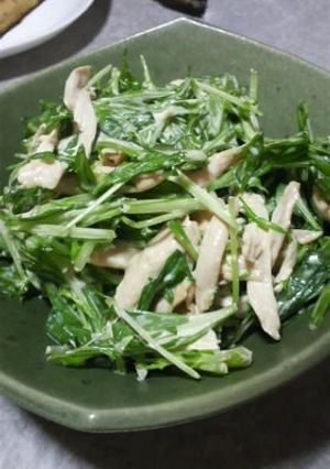 簡単★旨い！鶏ササミと水菜のワサビマヨ-レシピのメイン写真