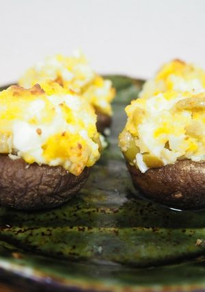 おつまみしいたけ焼き～オリーブ卵～-レシピのメイン写真