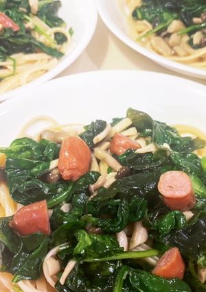 ほうれん草としめじのナムル風パスタ-レシピのメイン写真