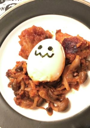 ハロウィンディナー・チキンの簡単煮込み-レシピのメイン写真
