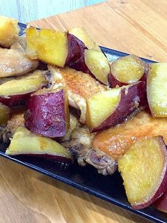 ほくほくさつまいもと手羽先の甘辛煮♬-レシピのメイン写真