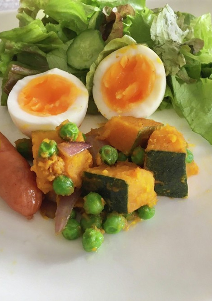 かぼちゃのカレー炒め　朝ごはん-レシピのメイン写真