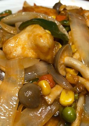 鶏むね肉☆しめじ☆Mixベジタブルの酢鶏-レシピのメイン写真