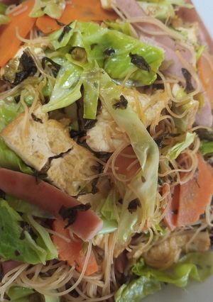 簡単!厚揚げと高菜の焼きビーフン-レシピのメイン写真