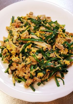 豚肉入りニラ玉-レシピのメイン写真