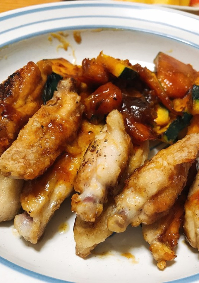 鶏手羽と南瓜の甘辛炒め-レシピのメイン写真