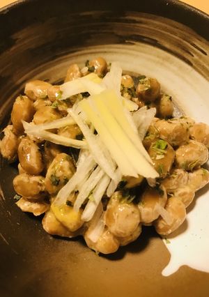 毎日の納豆●長ネギ/白髪葱と-レシピのメイン写真