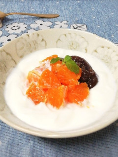 *あんこonみかんでヨーグルト*-レシピのメイン写真