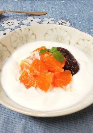 ＊あんこonみかんでヨーグルト＊-レシピのメイン写真
