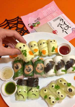 ハロウィンに♪ミニおばけのサラダロール-レシピのメイン写真