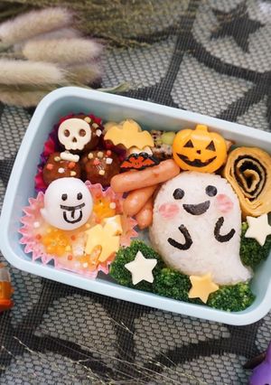 ハロウィン！カボチャ乗っけたオバケちゃん-レシピのメイン写真