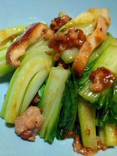チンゲン菜とひき肉の炒め物-レシピのメイン写真