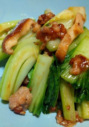 チンゲン菜とひき肉の炒め物-レシピのメイン写真