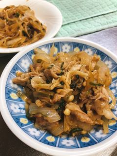 豚肉と玉ねぎとえのきの甘辛焼き-レシピのメイン写真