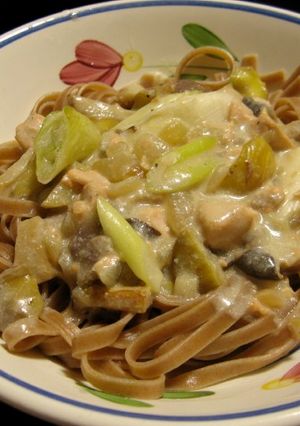 栗と鮭のパスタ／ココナッツミルク-レシピのメイン写真