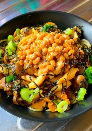 きのこと納豆の和風スパゲッティーニ-レシピのメイン写真