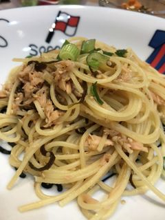 簡単♪鮭フレークと塩昆布のブレインパスタ-レシピのメイン写真