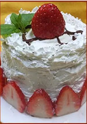 レンジで簡単☆苺ホールケーキ（卵乳小麦無-レシピのメイン写真