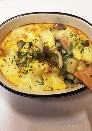長芋で作る　鮭とほうれん草の和風グラタン-レシピのメイン写真