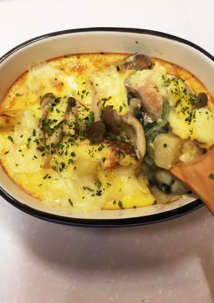 長芋で作る　鮭とほうれん草の和風グラタン-レシピのメイン写真