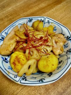 栗と鶏肉と蓮根の甘辛煮-レシピのメイン写真