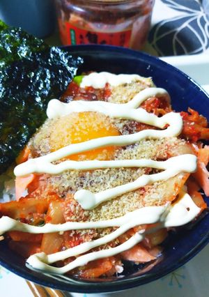 鮭キムチ卵かけごはん-レシピのメイン写真