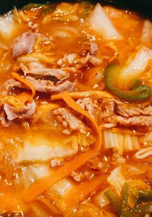 豚こまでも柔らかコクうま簡単韓国スープ-レシピのメイン写真