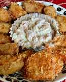 サーモンとマグロのフライ(ホッキ貝付き)
