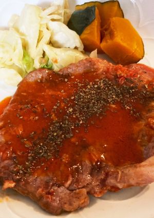 ガーリックトマトソースのポークステーキ-レシピのメイン写真