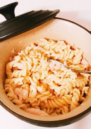 茹でた鍋一つで　海老・蟹缶パスタサラダ！-レシピのメイン写真