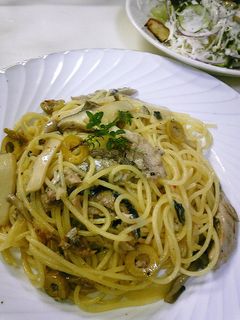 秋刀魚のオリーブアンチョビ風味スパゲティ-レシピのメイン写真