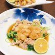 せせりと豆苗のレンチン蒸し