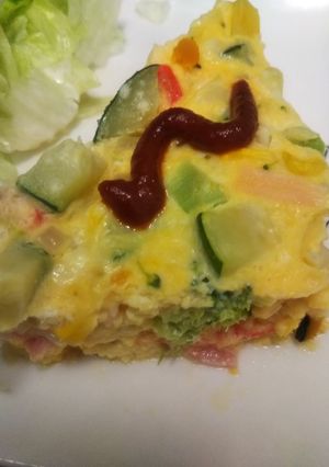 レンジで簡単★豆腐入スパニッシュオムレツ-レシピのメイン写真