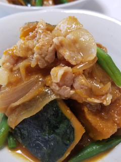 お二人さんの☆かぼちゃと豚肉の煮物!-レシピのメイン写真