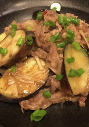 牛薄切り肉となすの甘辛炒め-レシピのメイン写真