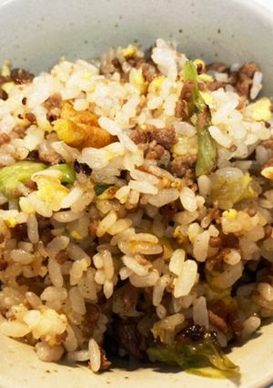肉そぼろとレタスの炒飯-レシピのメイン写真
