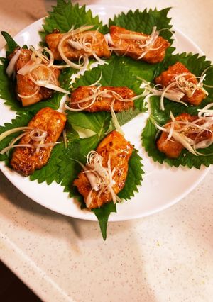 大葉で巻いて食べる　サムギョプサル風-レシピのメイン写真