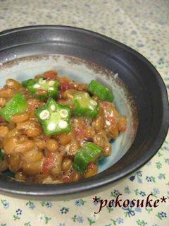 おくら納豆に梅を入れました♪-レシピのメイン写真