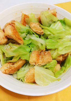 5分で簡単!油あげとキャベツ-レシピのメイン写真