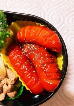 お弁当に！赤ウィンナーのケチャップ炒め-レシピのメイン写真
