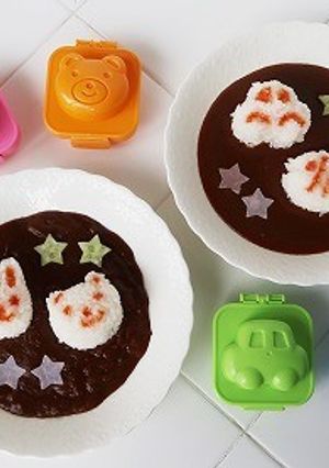 カレーライスうさぎ＆くま、くるま＆さかな-レシピのメイン写真