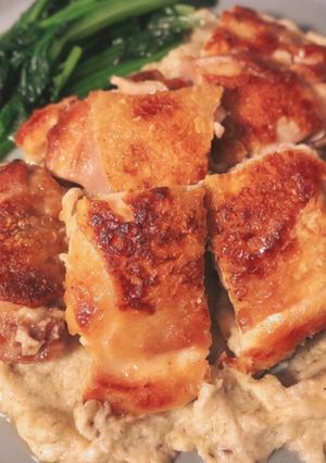 皮パリパリっ！きのこソースのチキンソテー-レシピのメイン写真